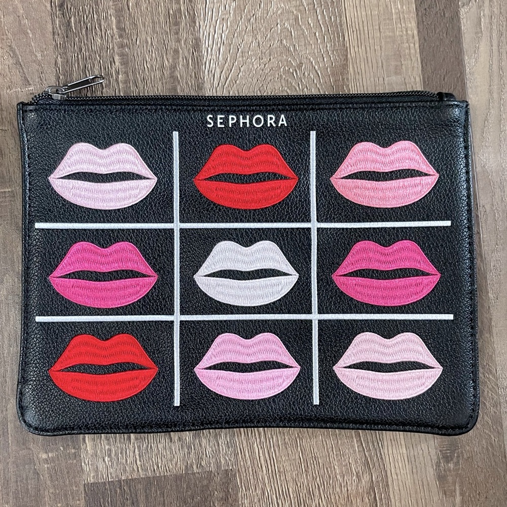 Sephora Cosmetic Case Makeup Bag, Pink and Black, NWOT